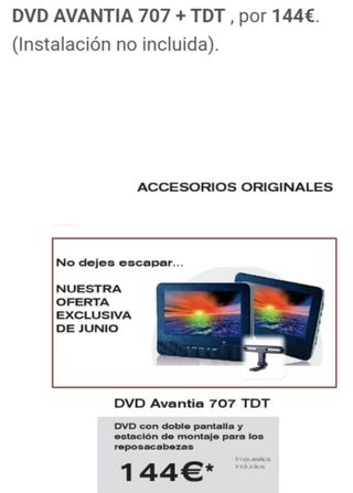 Doble pantalla DVD, 7" Avantia 707