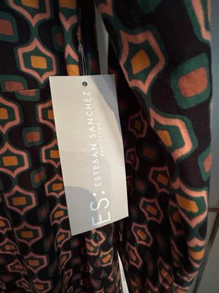 Vestido camisero marrón, verde y mostaza 
