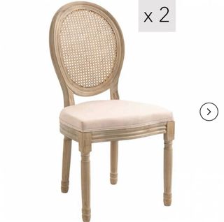 Sillas Comedor Madera Ratan Beige