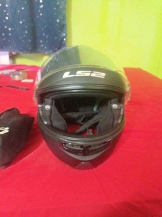 Casco moto LS2 negro mate