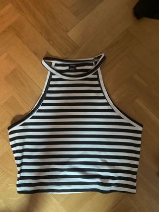 Top SHEIN rayas blanco-negro