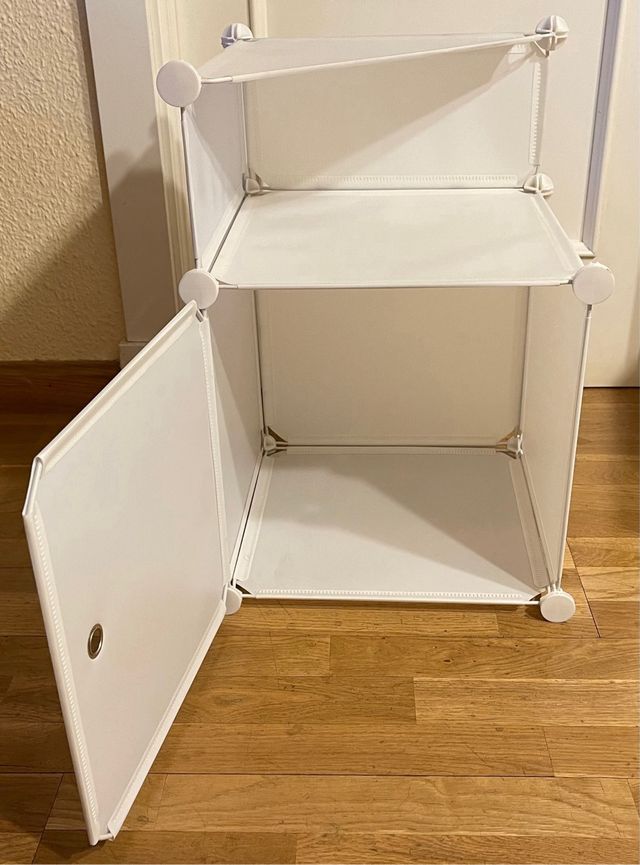 Mesita noche modular blanca