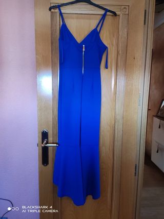 Vestido azul fiesta midi 