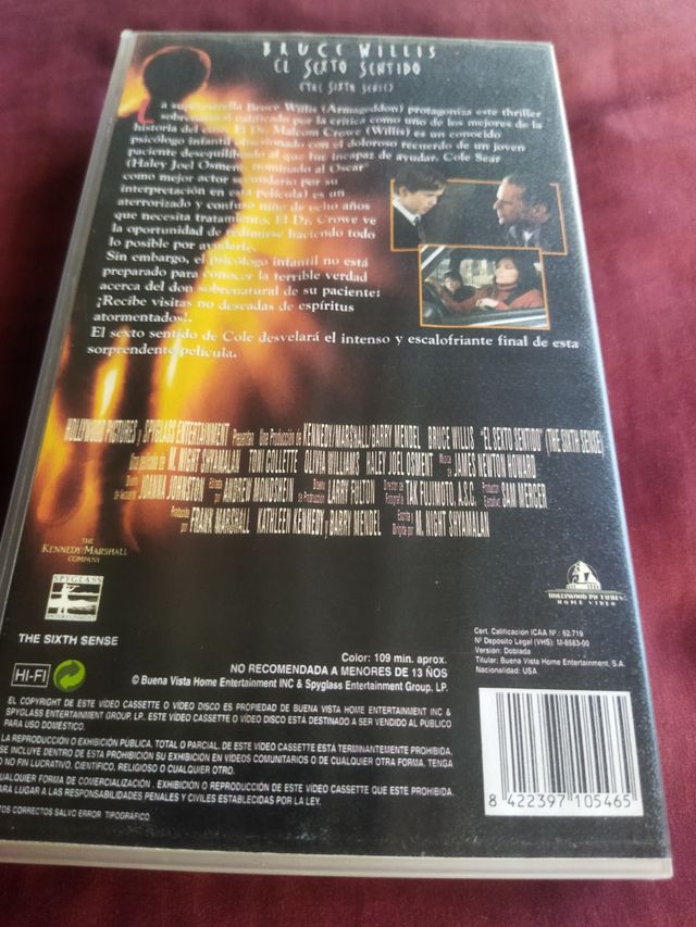 VHS El Sexto Sentido (The Sixth Sense)