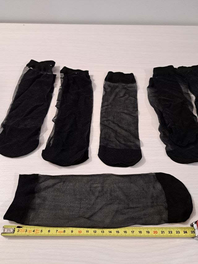 Calze corte nere velate - 5 paia.