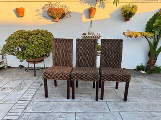 Sillas jardín mimbre rústico