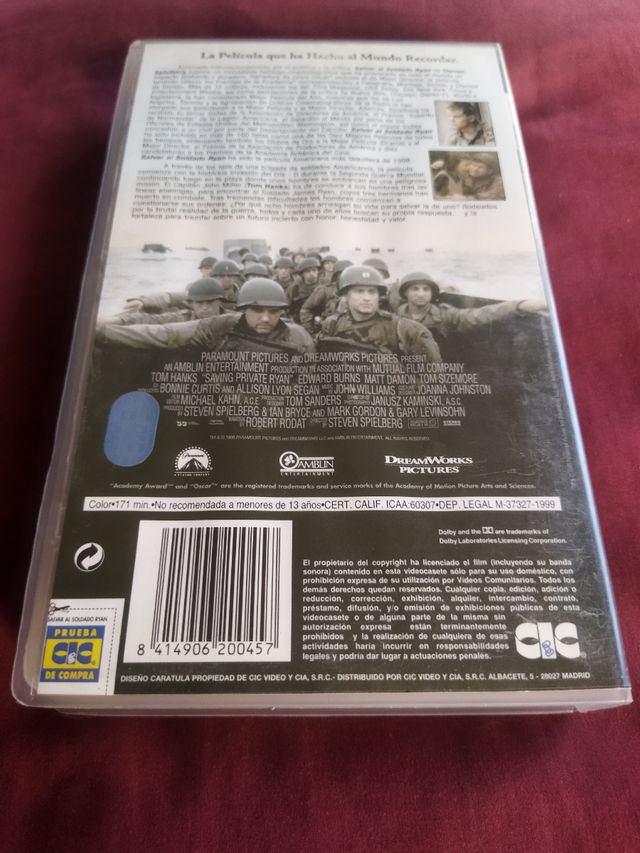 VHS Salvar al Soldado Ryan