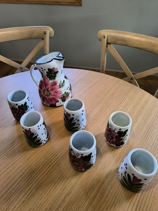 Juego jarra y vasos vintage