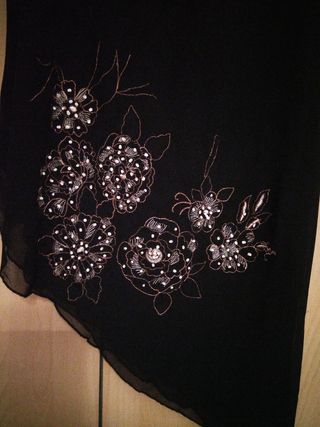 Camisola negra gasa bordada lentejuelas