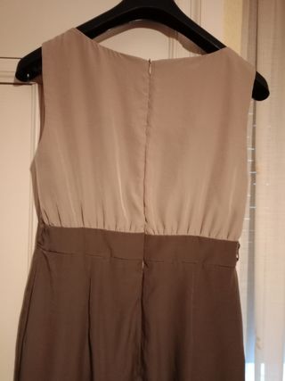Vestido beige y marrón