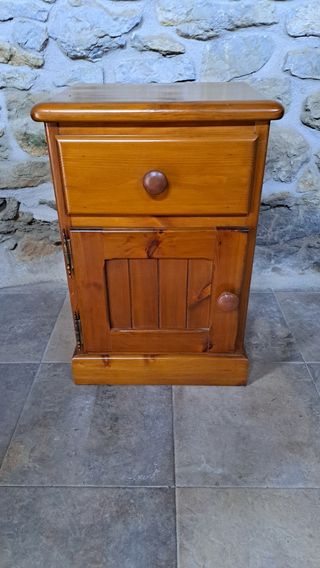 Mesitas noche madera maciza de pino - 2 uds