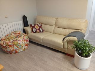 Sofá piel beige - 2 plazas