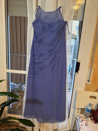 Vestido azul pedrería
