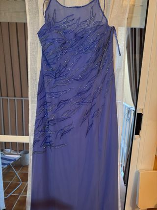 Vestido azul pedrería