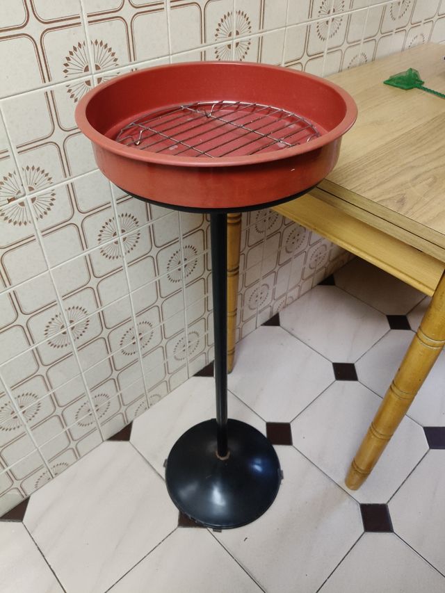 Jaula pajaros vintage roja y negra