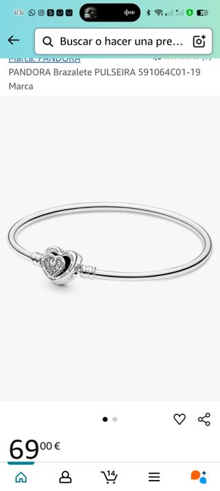 Pulsera Pandora plata