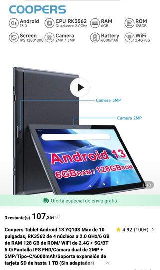 Tablet Coopers YQ10S