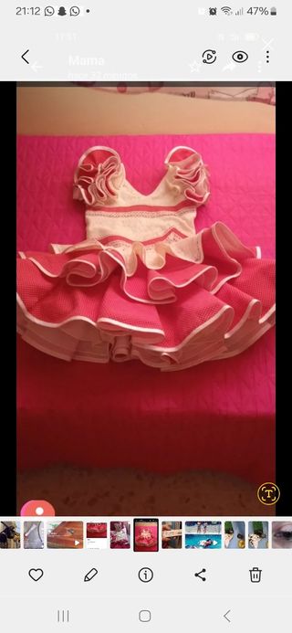 Traje Flamenca niña rojo-beige talla 6