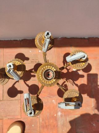 Lámpara candelabro antiguo bronce