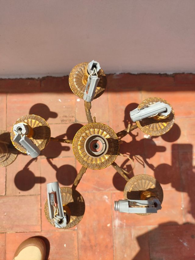 Lámpara candelabro antiguo bronce