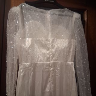 Vestido fiesta blanco lentejuelas