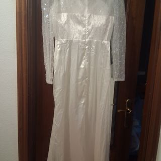 Vestido fiesta blanco lentejuelas