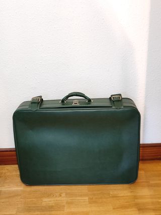 Maleta de piel verde vintage de Tauro 