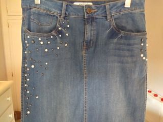 Falda vaquera midi azul