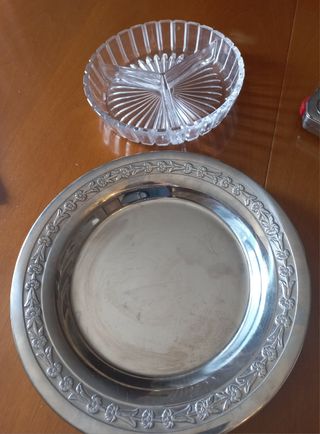 Antipastiera in vetro e metallo