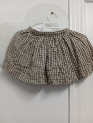 Falda niña beige-marrón cuadros