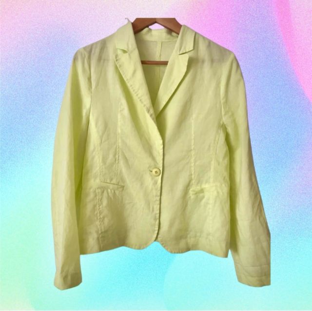 Blazer in lino giallo chiaro