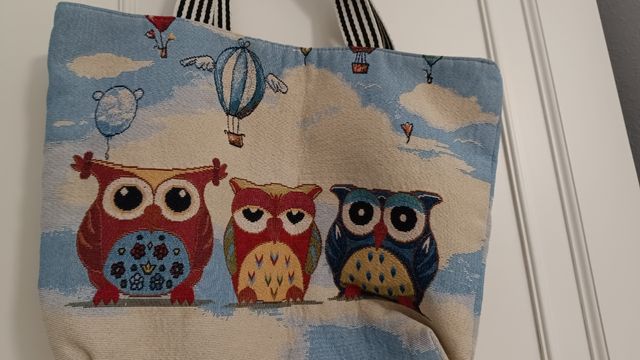 Bolso playa búhos multicolor