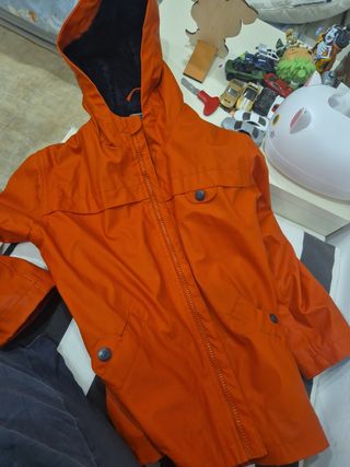 Abrigo acolchado naranja niño, talla 8 impermeable