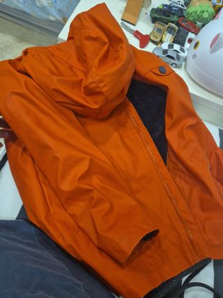 Abrigo acolchado naranja niño, talla 8 impermeable