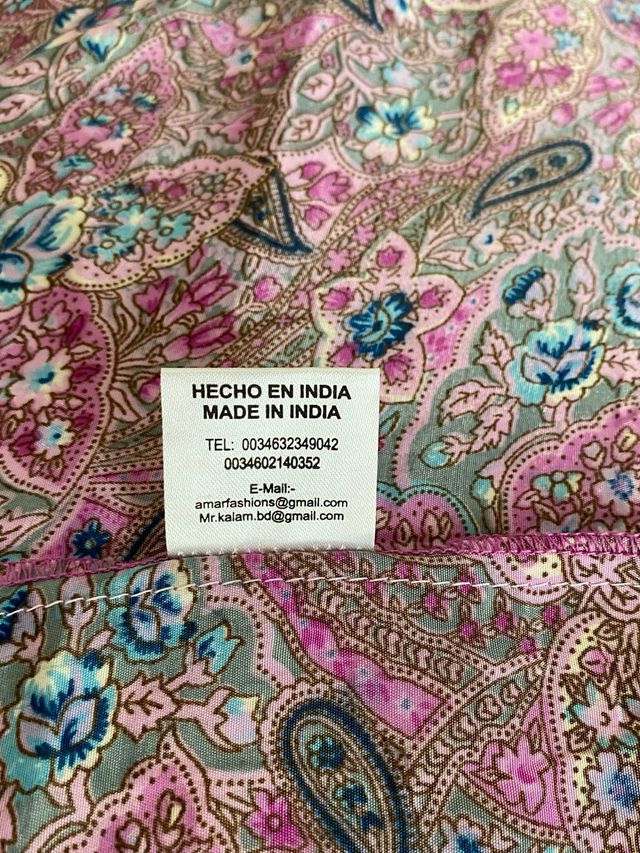 Kimono de seda estampado largo