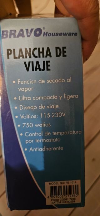 Plancha de viaje BRAVO FE1014