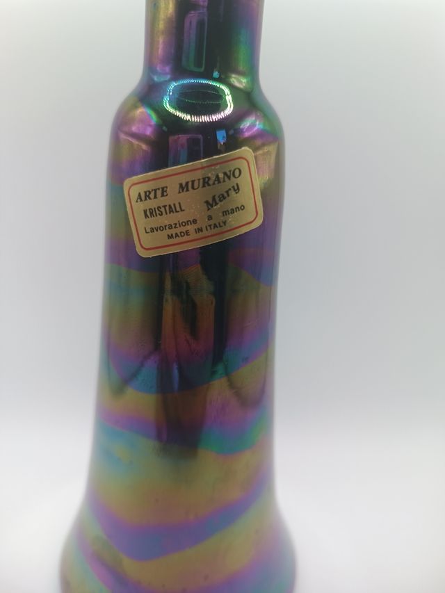 Bottiglietta vetro Murano iridescente