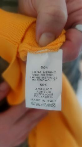 Maglioncino Pastore a v lana Merino arancio tg. L