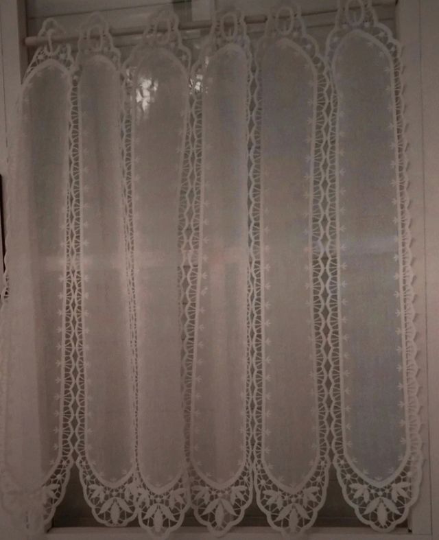 Tendina macrame finestra colore bianco