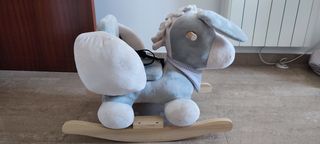 Balancín bebé caballito gris