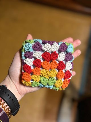 Monedero crochet multicolor hecho a mano
