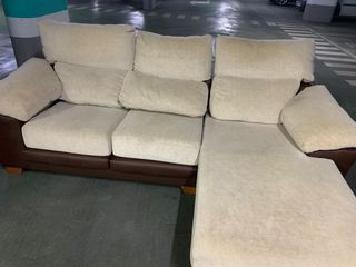 Chaiselong beige y marrón