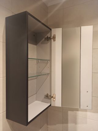 Armario baño negro - con cristal