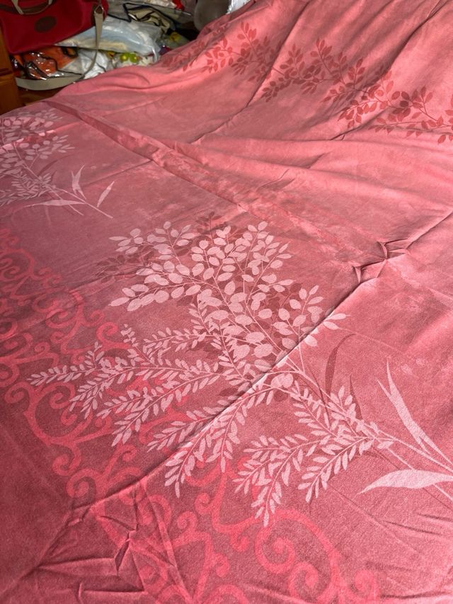 Funda nórdica reversible rosa-rojo +2 fundas cojin