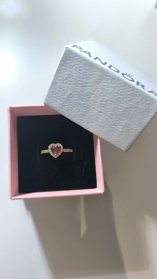 Anillo Pandora Corazón Dorado
