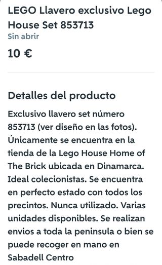 Lego Llavero Exclusivo Lego House No 853713