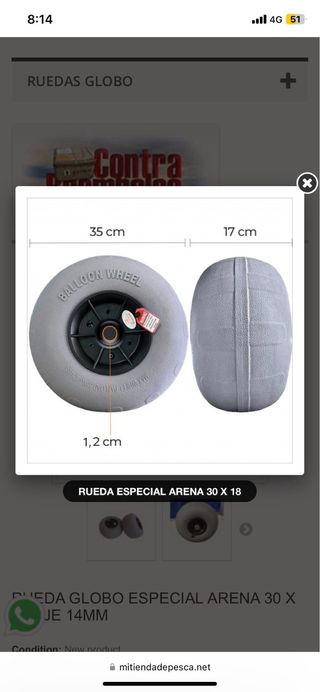 Ruedas globo especial arena. NO NEGOCIABLE