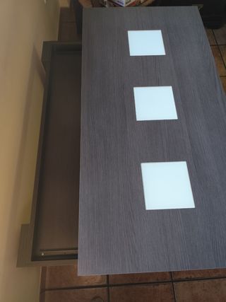Mesa centro elevable marrón