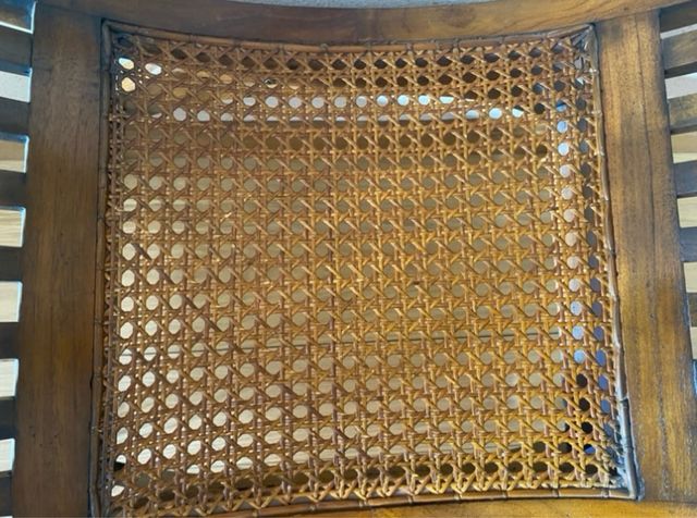 Banqueta teka marrón - Asiento mimbre