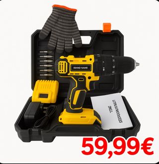Taladro y estornillador inalámbrico con dos bateri
